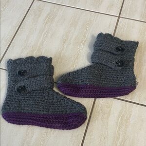 HandKnit Wool Bootie Slippers Size 6/7